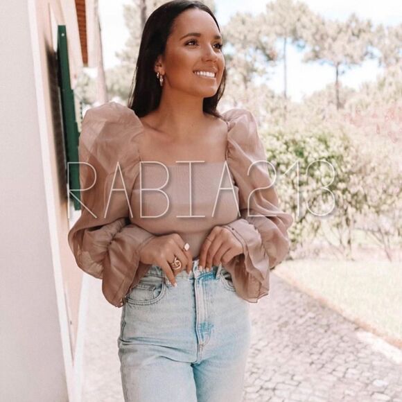 LAST 1!🔥BLOGGERS FAV ZARA CONTRASTING ORGANZA TOP - Picture 6 of 14